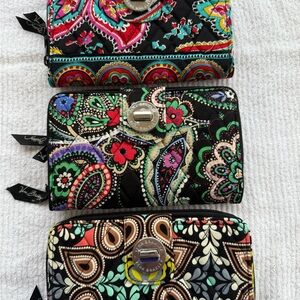 Vera Bradley Colorful Paisley Wallet Trio